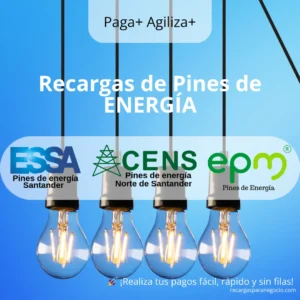 Recargas de Pines de Energía – ESSA, CENS y EPM Megared