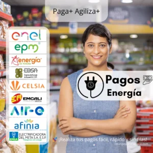 pagos de energía, servicios públicos rápidos, recargas para negocio energía