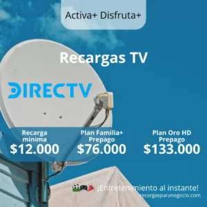 Recargas DirecTV Prepago Económicas desde $10.000 con Planes Familia+ y HD